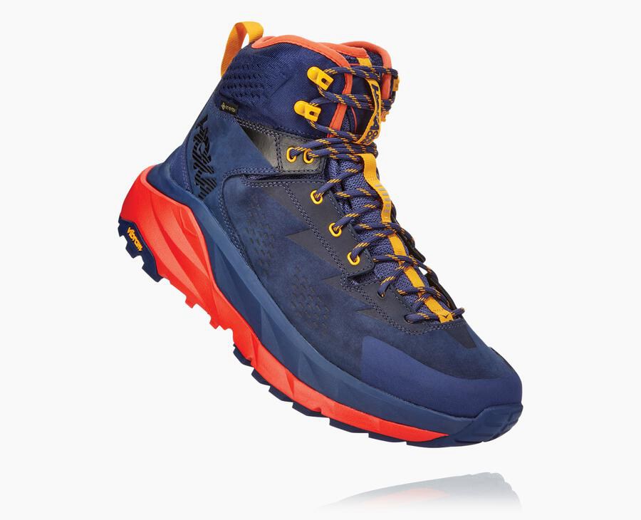 Botas De Montaña Hoka One One Hombre - Kaha Gore-Tex - Azules/Rojas - TWO798615